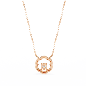 สร้อยคอเพชรธรรมชาติ0.31ct ลายดอกไม้รัศมี14K สีโรสโกลด์สายโซ่เครื่องประดับเพื่อนเจ้าสาวสไตล์ชาติพันธุ์สำหรับงานแต่งงานของขวัญหมั้น - Product Image 6