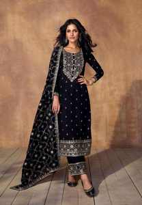 Nouvelle élégante tendance d'habillage magnifique à la recherche du dernier créateur Premium soie Salwar Suit & Dupatta cousu travail femme mode - Product Image 4