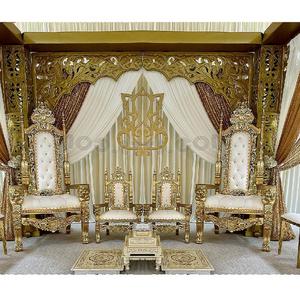 Cérémonie de mariage Bollywood meubles Mandap mariage hindou lourd sculpté Mandap Vidhi meubles luxe mariage Mandap chaise - Product Image 1