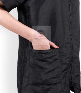 Veste de toilettage pour animaux de compagnie avec fermeture éclair intégrale et poches, en nylon/polyester, résistante à l'eau, durable, uniforme de salon - Product Image 3