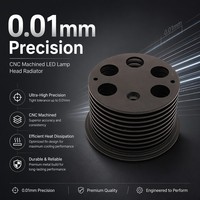 Radiateur de lampe LED usiné CNC sur mesure par l'usine source, OEM ODM, précision 0,01 mm, MOQ 50