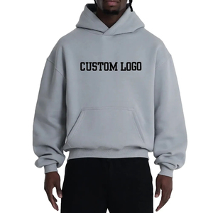 Men's 350 GSM Custom Logo French Terry Oversized Drop Shoulder <b>Hoodie</b> No <b>Strings</b> Winter Sweatshirt With Custom Logo - Product Image 1