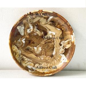 Vaisselle en résine brillante forme ronde plateaux de service vaisselle vaisselle et assiettes couleur personnalisée plateaux en résine articles de décoration de noël - Product Image 2