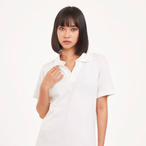 เสื้อยืดคอโปโลผู้ชายแบบแห้งเร็วเสื้อวาฟเฟิลพิมพ์ลายสีขาวทึบแขนสั้นลำลองดีไซน์ทันสมัยสไตล์ธุรกิจ - Product Image 4