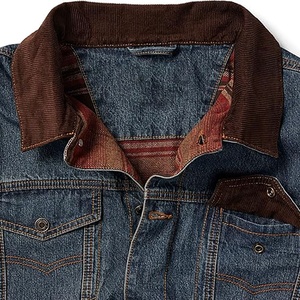 Nouveauté, vente en gros, veste en jean à col montant de haute qualité pour hommes, en coton respirant pour l'hiver, style personnalisé High Street - Product Image 6