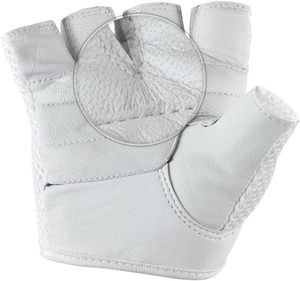 Guantes de Ciclismo de Medio Dedo con Palma Acolchada de Cuero, para Levantamiento de Pesas, Entrenamiento, Fisicoculturismo, Antideslizantes, con Muñequera Ajustable - Product Image 4