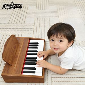 Piano en bois <span class=keywords><strong>portable</strong></span> pour enfants, 25 touches, clavier électronique, <span class=keywords><strong>mini</strong></span> touches, <span class=keywords><strong>synthétiseur</strong></span>, pianos d'apprentissage pour enfants à vendre - Product Image 1