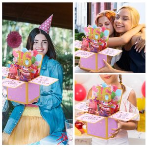 Happy 16th Pop up Card <span class=keywords><strong>Carte</strong></span> d'<span class=keywords><strong>anniversaire</strong></span> pour filles garçons, Sweet 16 Birthday 3D Cartes de voeux avec enveloppe et voeux - Product Image 4