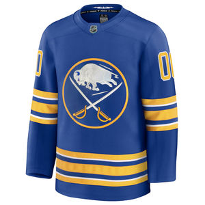 Jersey de hockey personalizado azul y amarillo para hombre, ropa deportiva atlética de retazos de manga larga, ropa de calle informal - Product Image 2