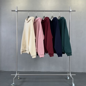 Bonne qualité 100% coton lourd 400GSM hiver Streetwear surdimensionné personnalisé brodé imprimé pull expédition DDP - Product Image 4