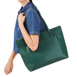 Luxury Cowhide Leather Women's <b>Handbag</b> with Custom Zipper Closure and Panelled Design Featuring Two Portable Handles-<b>Big</b> Size - Product Image 6