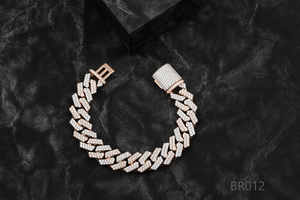 Pulsera de Cadena Cubana B2B, Chapada en Oro Rosa de 10k y 14k, Estilo Hiphop, con Diamantes Naturales, Fabricante de Joyería en India - Product Image 2