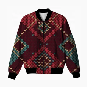 Blouson aviateur réversible en polyester 100% pour hommes de qualité supérieure Design personnalisé toutes les impressions Sublimation de Noël Fermeture à glissière légère - Product Image 3