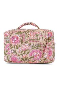 Sac de rangement pour maquillage vintage en coton fait à la main avec fermeture éclair, écologique, résistant à l'eau, durable, pour cosmétiques et voyages - Product Image 2