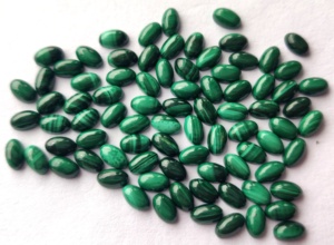 Malachite naturelle 3x5mm à 10x12mm Cabochon ovale dos plat-malachite lâche qualité AAA - Product Image 4