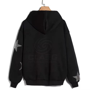 ราคาสมเหตุสมผล บริการ OEM เสื้อฮู้ดดี้ผู้ชายปักลายฤดูหนาว ซิปประดับเพชร สไตล์โดดเด่น ระบายอากาศได้ดี ผ้าฝ้าย 100% รับสั่งทำ - Product Image 2