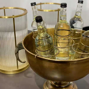 Cubo enfriador de botellas de champán de latón vintage de metal para Bar, hoteles, restaurante de WB INC India - Product Image 5