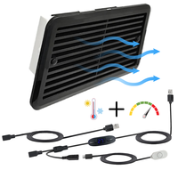 Ventilateur USB double 120 mm pour camping-car, thermostat intelligent à 10 vitesses avec affichage de la température pour le refroidissement des caravanes