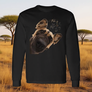 T-shirt promotionnel à manches longues avec motif de chien sauvage africain - Product Image 3