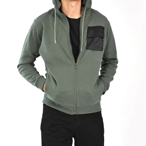 Venta al por mayor personalizado pesado 100% algodón Zip Hoodie para hombres Streetwear sudaderas con capucha de gran tamaño liso teñido de talla grande para el invierno Servicio OEM - Product Image 4