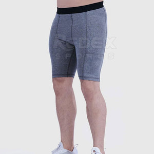 Shorts de compression de sport pour hommes de haute qualité, 100 % coton, taille élastique, motif uni, séchage rapide, tricoté - Product Image 2