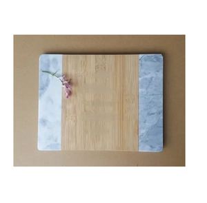 Tabla de cortar de madera y mármol para verduras y frutas, fácil de limpiar, tabla de cortar redonda de madera y mármol con asa - Product Image 4