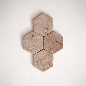 Posavasos de Mármol Travertino, Juego Hexagonal de 6 Posavasos para Mesa de Comedor, Regalo de Inauguración - Product Image 6