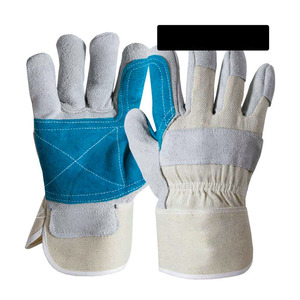 Guantes de aparejo resistentes canadienses Cuero de vaca Cuero dividido Construcción de seguridad industrial Protección de brazo de mano reforzada - Product Image 6