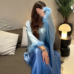 Nouvelle collection Abaya élégante de <span class=keywords><strong>haute</strong></span> qualité Robe longue décontractée à manches chauve-souris pour femmes L279 - Product Image 2
