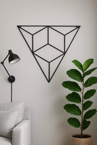 Art mural en métal en forme de triangle moderne Sculpture géométrique en fer Accent de décoration d'intérieur minimaliste pour la décoration de salon et de bureau - Product Image 3