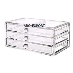 Fancy Designer 3 Partition <b>Table</b> Decoration Large Size Unique New Arrival Storage Box Transparent Acrylic Storage Box In India - Product Image 5