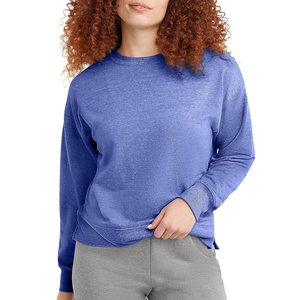 Sudadera de punto ligera de corte holgado para mujer, cuello redondo, suave y elástica, informal, para uso diario, primavera, verano, invierno - Product Image 1