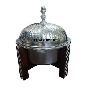 Réchaud à nourriture en métal finition mate, fait main de haute qualité, forme ronde, décoratif, nouveau réchaud en métal - Product Image 1