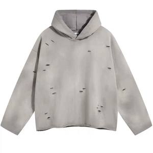 Wholesale Vintage Acid Wash Heavyweight Oversized <b>Hoodie</b> for Men | Streetwear No-Drawstring Hooded Sweatshirt - Product Image 3