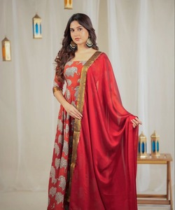 Simple Eid Collection Flair Gown with Embroidered Dupatta - Product Image 2