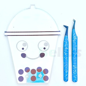 Pinzas de pestañas de aislamiento fuerte, diseño de agarre de cadena de punta de fibra, herramienta de pestañas de acero inoxidable personalizada para profesionales de etiqueta privada - Product Image 2