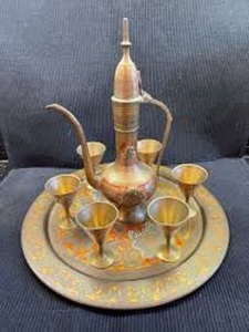 Stainless Steel Dallah Flask <b>Arabic</b> Rabic Brass Metal Turkish Dallah Coffee Pot - Product Image 3