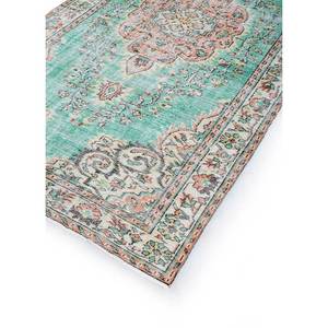 Tapis en laine noué à la main vert vintage, grand format, Pae-3225, motif médaillon abstrait rectangulaire pour la maison, le salon, le couloir - Tapis de chambre - Product Image 2