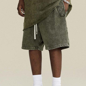 Short d'été pour hommes Logo personnalisé Baggy Acid Washed French Terry Vintage Wash Short de jogging en coton personnalisé pour hommes de toutes tailles - Product Image 2