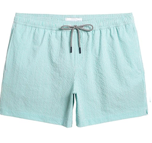 Shorts de bain pour hommes 5,5 pouces en tissu seersucker, shorts de plage à séchage rapide avec doublure en mesh - Product Image 5