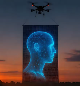 Écran en maille LED P20 Sky <span class=keywords><strong>Film</strong></span> IP68 étanche en extérieur, affichage publicitaire coloré volant pour écran vidéo mural Sky - Product Image 1