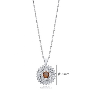 18 mm rond argent breloque Sultanite collier 925 argent Sterling couleur changeante gemme turc fait à la main bijoux en gros - Product Image 2