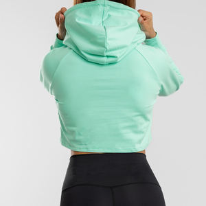 Nouveaux sweats à capuche courts pour femmes, style streetwear, arrivée hiver 2024 2025, légers, 100% polyester, prix bas - Product Image 5