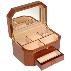 Caja de baratija de forma Rectangular de madera para almacenamiento de embalaje de regalo para mujeres niñas pendiente collar pulsera caja de almacenamiento de joyería uso - Product Image 1
