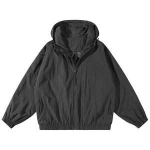 Veste coupe-vent d'extérieur imperméable en nylon de haute qualité pour hommes avec capuche et poche Veste légère de protection solaire pour hommes 2025 vente en gros - Product Image 1