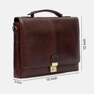 Sac messager pour ordinateur portable en cuir véritable vintage, durable et léger, pour hommes et femmes, 15 pouces, sacoche de bureau, bandoulière, travail - Product Image 4