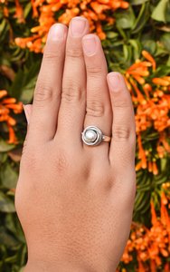 Round Genuine Pearl Gemstone Bezel Setting 925 Sterling Silver Dainty Birthstone Ring Fine Jewelry Handmade Rings Manufacturer - Product Image 6