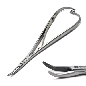 Porte-aiguilles Mathieu en acier inoxydable de haute qualité, pinces Smaha courbées, pinces orthodontiques dentaires pour ligatures, manuel, réutilisable - Product Image 1
