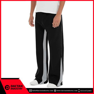 Custom Logo Men <b>Stacked</b> Flare <b>Joggers</b> Casual Canvas Sweatpants Pockets Street Wear Flare Trousers Custom Design Flare <b>Jogger</b> - Product Image 2