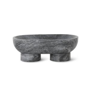 Bol de service en marbre naturel fait main avec finition polie idéal pour servir des salades, des fruits ou des collations avec style - Product Image 5